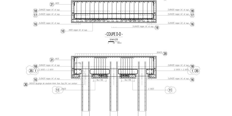 Massif maritime - Plan de ferraillage